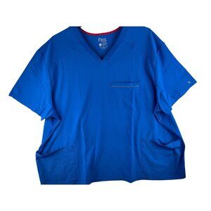 Cherokee iFlex 5XL Blue Scrub Top With Pockets 4 way stretch